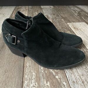 Black Suede Leather Ankle Boot